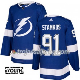 Tampa Bay Lightning tröja Steven Stamkos 91 Adidas 2017-2018 Blå Authentic - NHL Tröjor Barn
